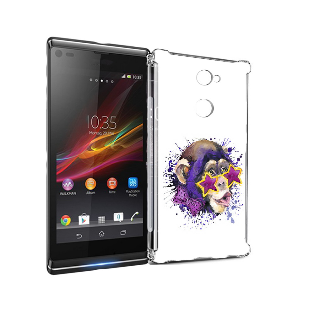 

Чехол MyPads Tocco для Sony Xperia L2 обезьяна в очках (PT99662.233.524), Прозрачный, Tocco