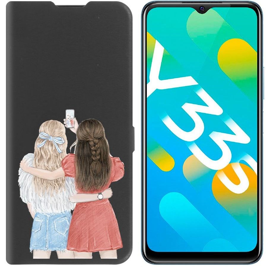 

Чехол-книжка Eco Book для Vivo Y33s Лучшие подруги, Черный
