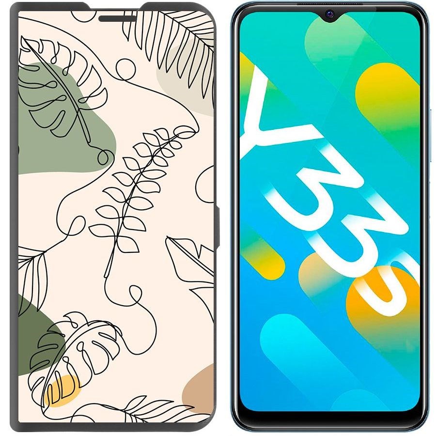 

Чехол-книжка Eco Book для Vivo Y33s Линия весны, Черный