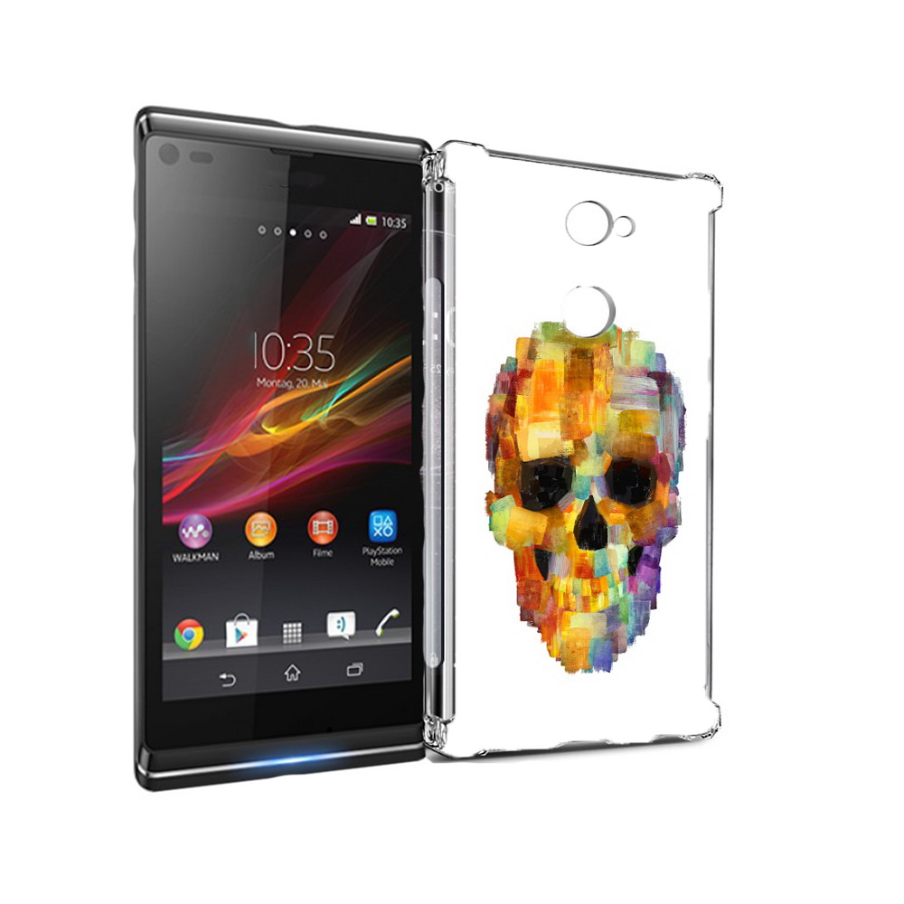 

Чехол MyPads Tocco для Sony Xperia L2 нарисованный череп (PT99662.233.516), Прозрачный, Tocco