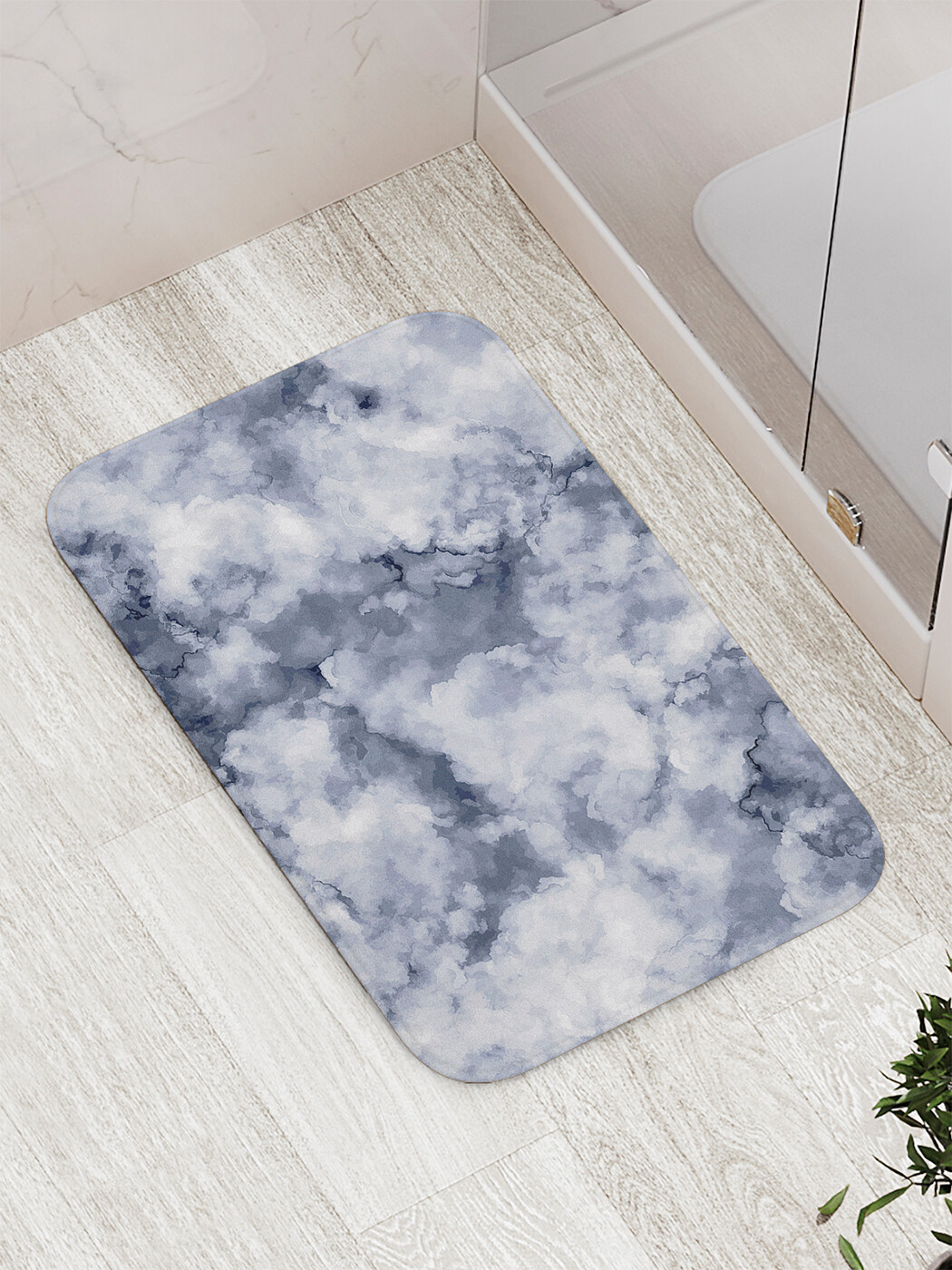 

Коврик противоскользящий JoyArty "Облачный мрамор" для ванной, сауны, бассейна, 77х52 см, Облачный мрамор