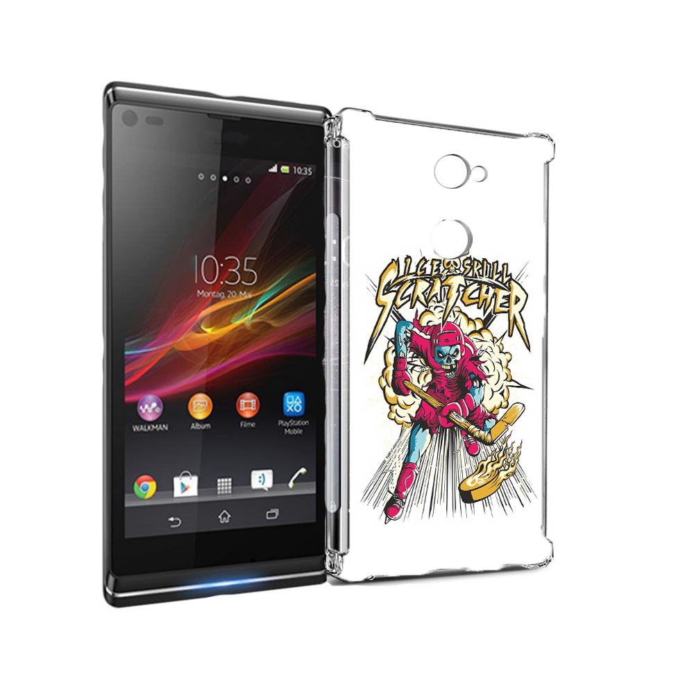 

Чехол MyPads Tocco для Sony Xperia L2 нарисованный скелет хоккеист (PT99662.233.514), Прозрачный, Tocco