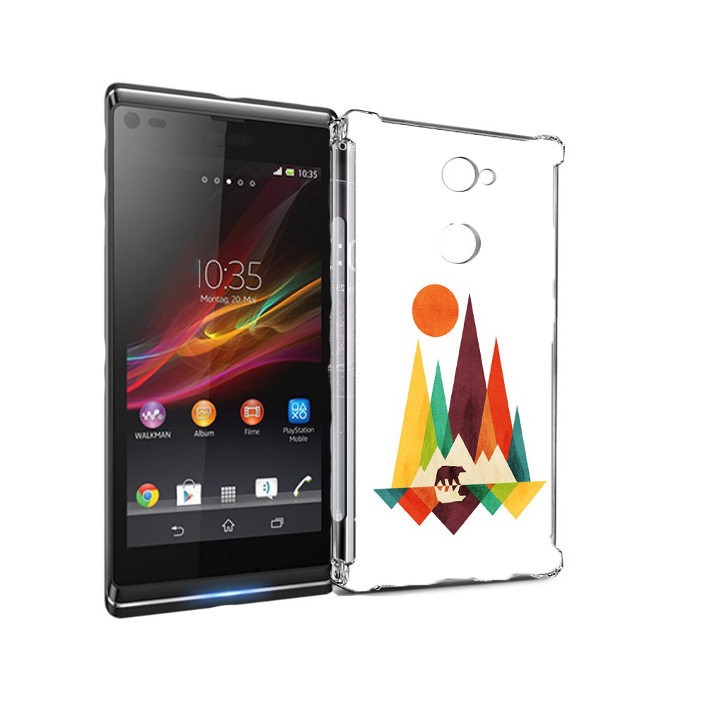 

Чехол MyPads Tocco для Sony Xperia L2 нарисованные горы с медведем (PT99662.233.506), Прозрачный, Tocco
