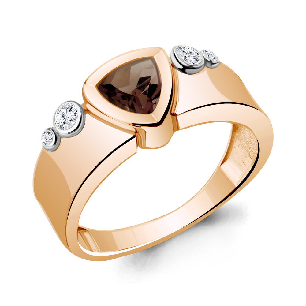 

Кольцо из серебра с кварцем/фианитом р. Aquamarine 6960901А, 6960901А_925_з