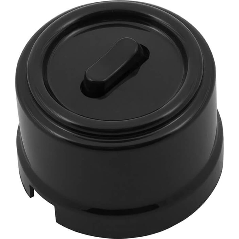 Bironi выключатель 1-кл., пластик, цвет черный (клавишный) B1-220-23