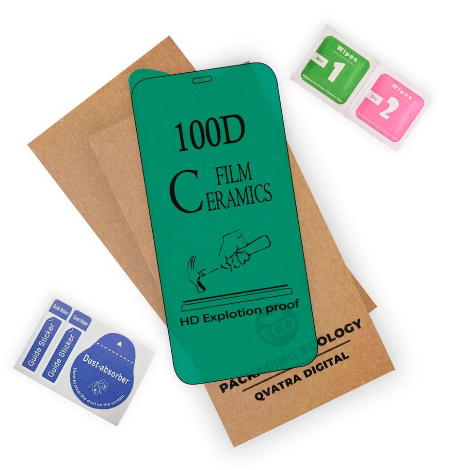 Защитное стекло QVATRA Film Ceramics для Apple iphone 13/9D на весь экран