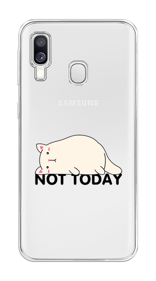 

Чехол на Samsung Galaxy A40 "Cat not today", Белый;розовый;черный, 28050-1