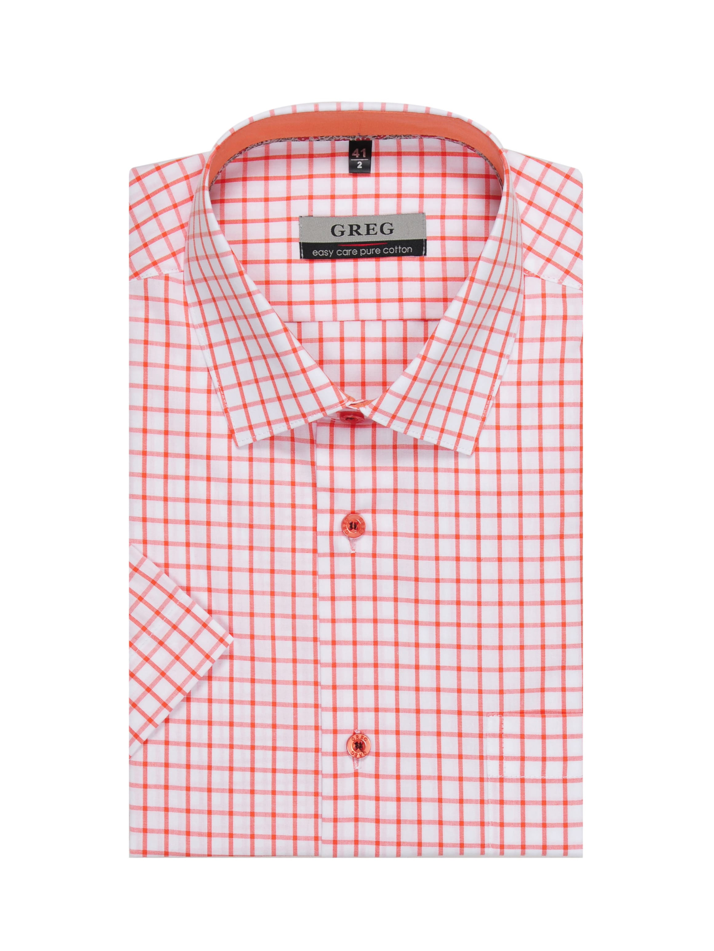 

Рубашка мужская Greg 00-00005156 белая 48, Красный, 00-00005156