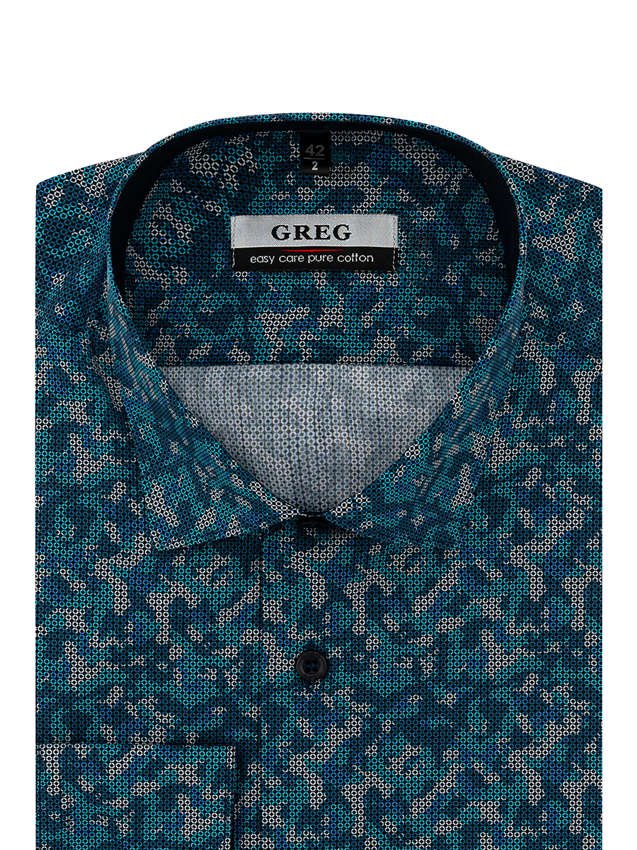 

Рубашка мужская Greg 01-00011677 голубая 44, Голубой, 01-00011677