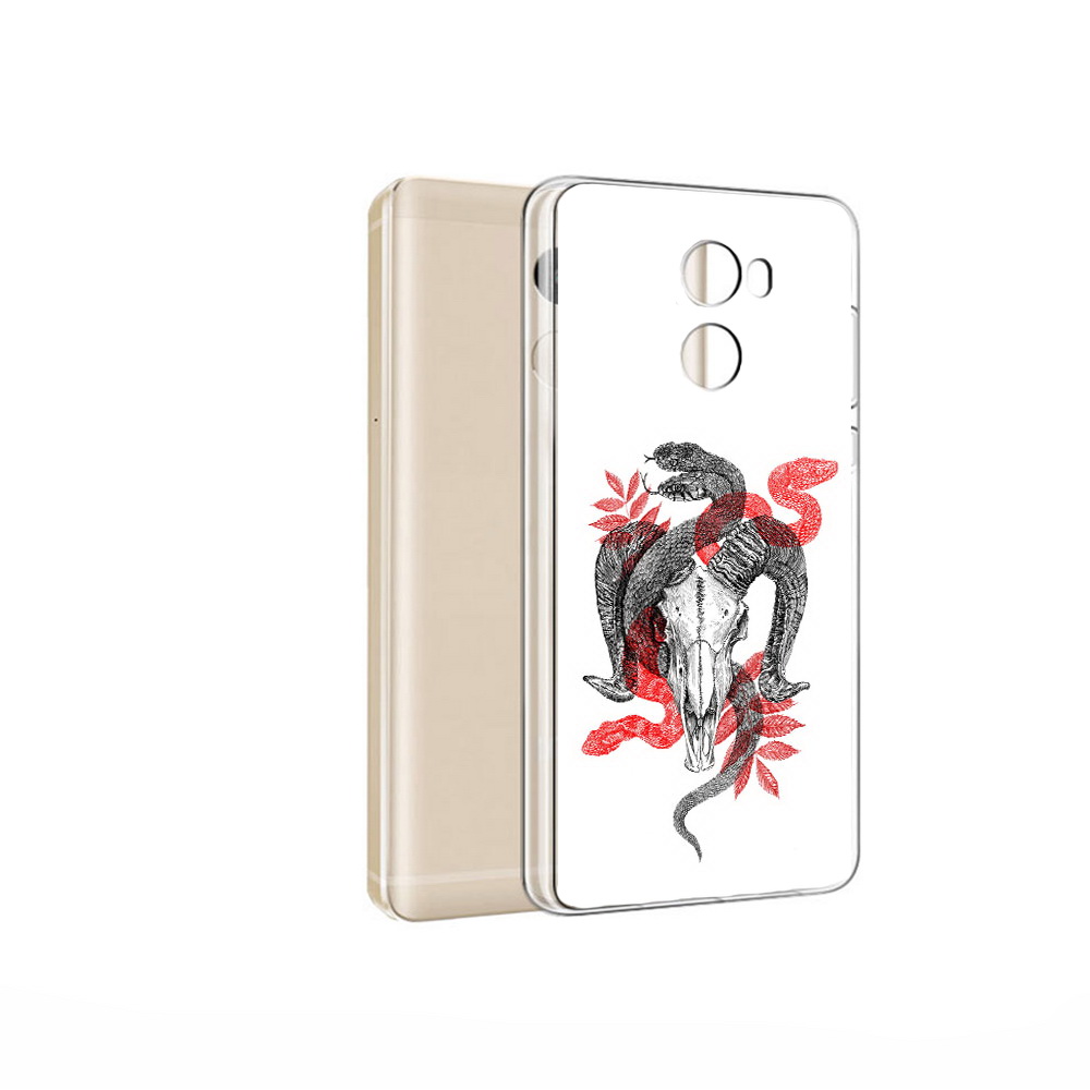 

Чехол MyPads Tocco для Xiaomi Redmi 4 Pro змея в черепе рисунок (PT47305.303.365), Прозрачный, Tocco
