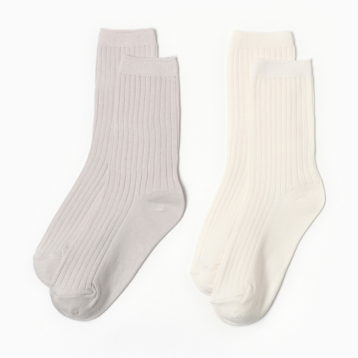 Комплект носков женских KAFTAN basic socks бежевых, серых 23-25, 2 пары