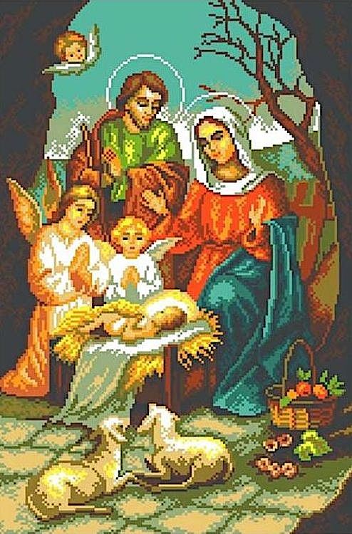 

Рисунок на ткани Рождество