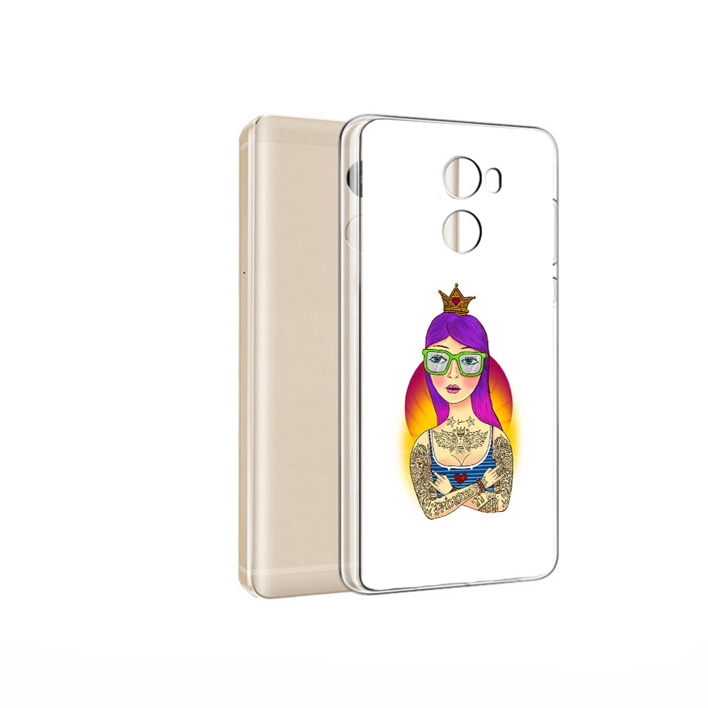 

Чехол MyPads Tocco для Xiaomi Redmi 4 Pro девушка в татуировках с короной, Прозрачный, Tocco