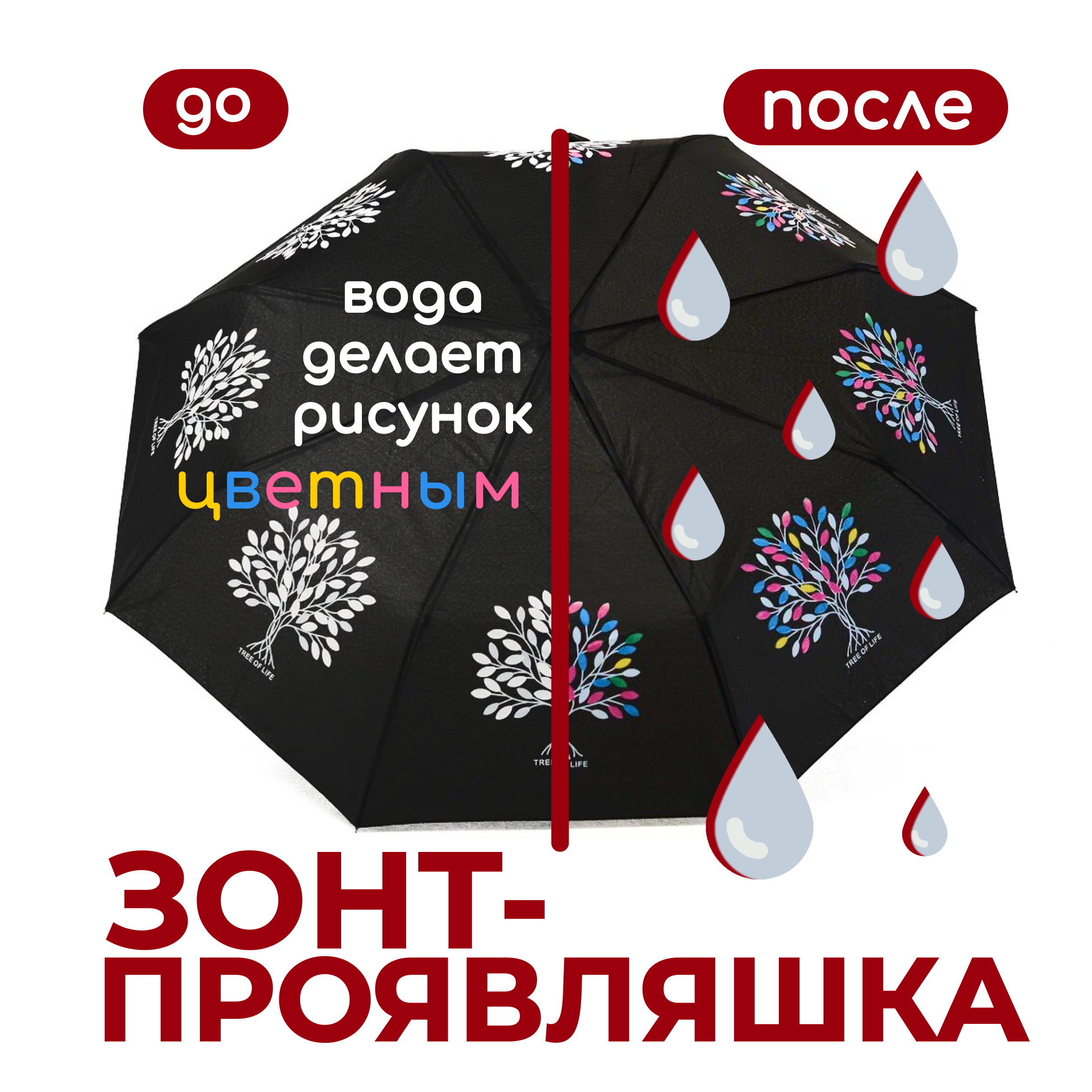 Зонт женский Raindrops RDH05733817 черный/белый