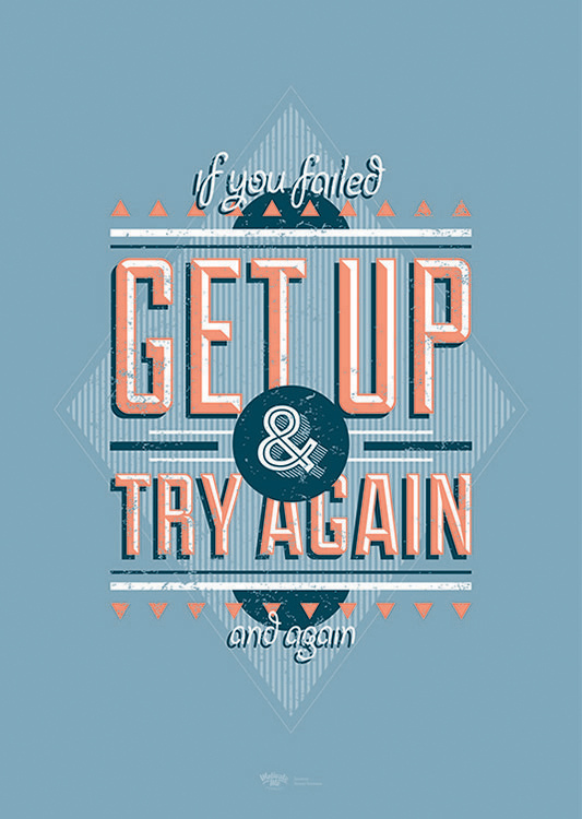 

Большой мотивационный постер на стену You Failed Get Up 40х50 см без рамы, MMGETUP