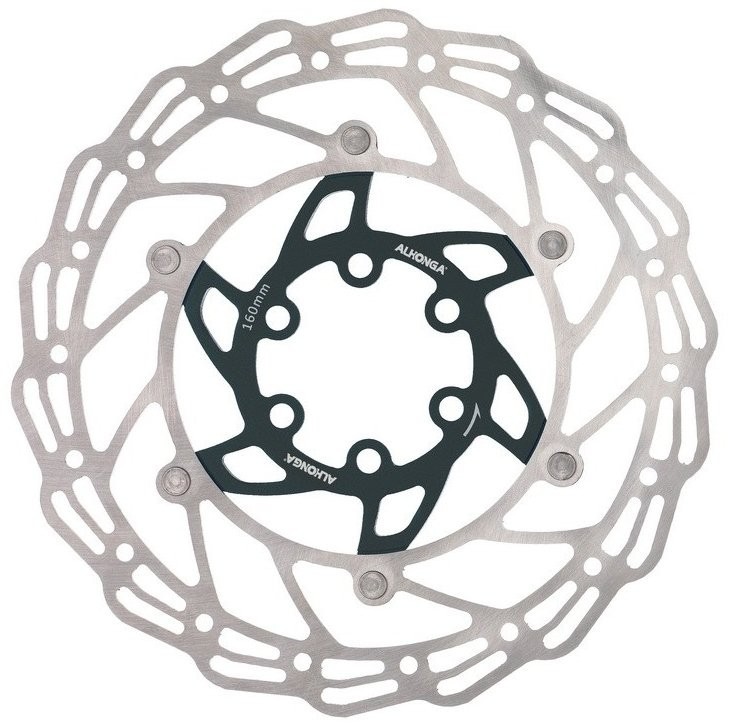 Тормозной диск Alhonga  HJ-DXR1607 160мм 6 отв на алюминиевом пауке черный
