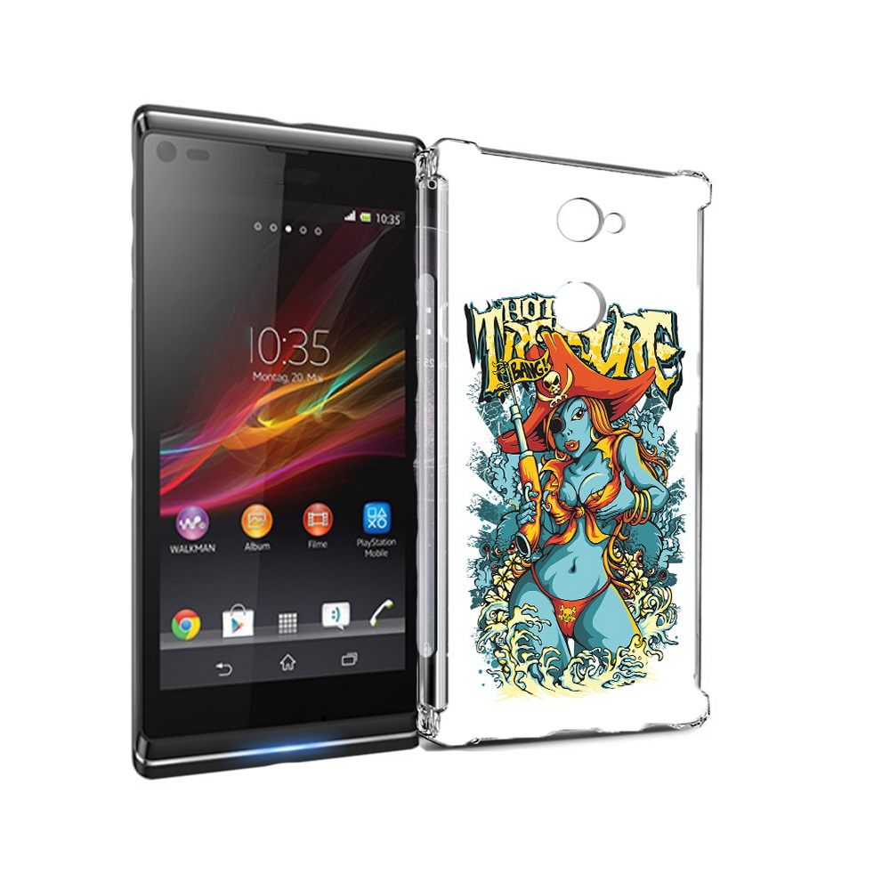 Чехол MyPads Tocco для Sony Xperia L2 нарисованная синяя девушка комикс (PT99662.233.504)