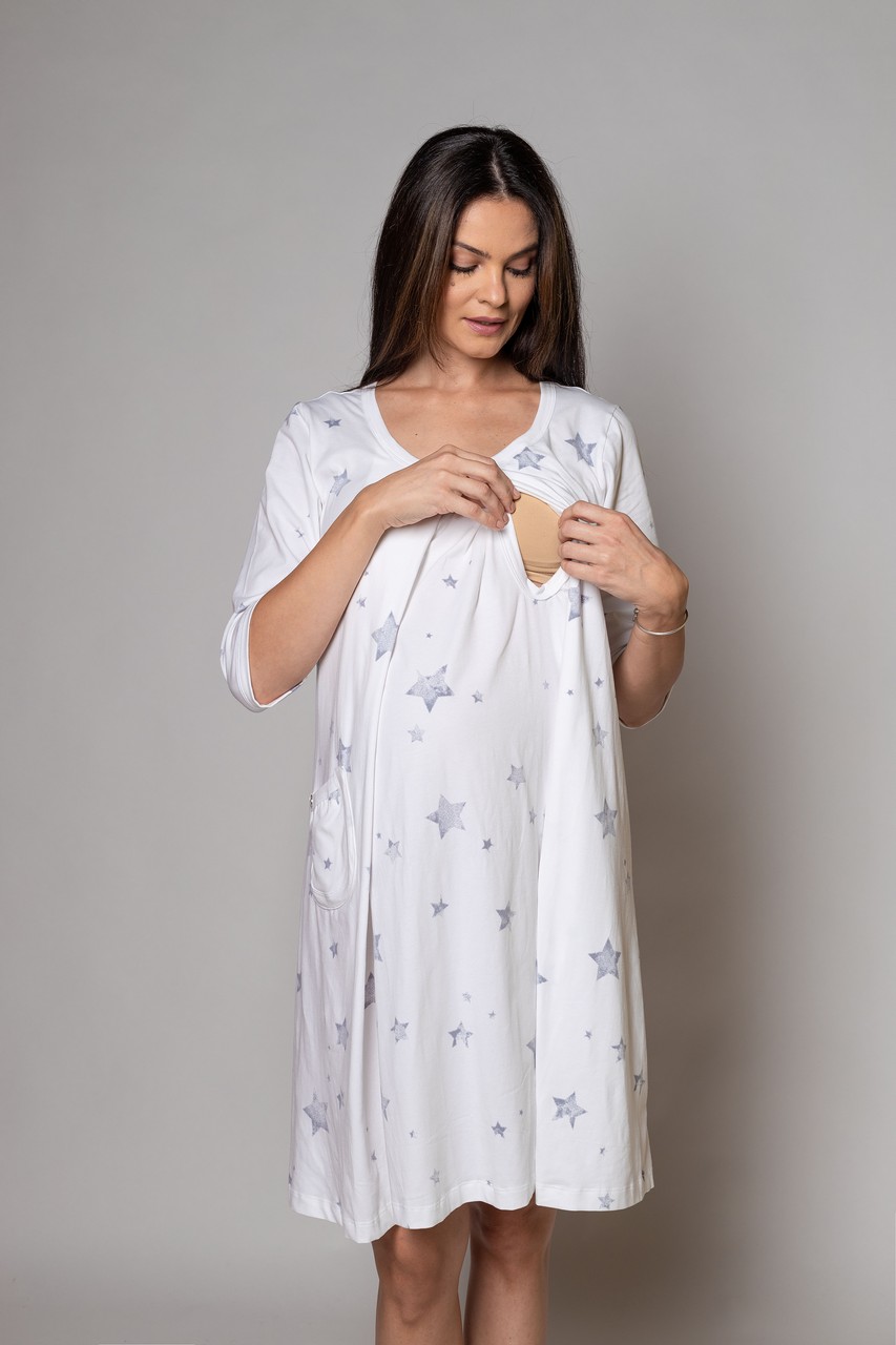 Халат для беременных женская Tibba Clothes T-006-W белая L/XL
