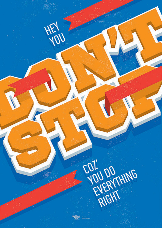 

Большой мотивационный постер на стену Don't Stop 60х90 см без рамы, MMDONT