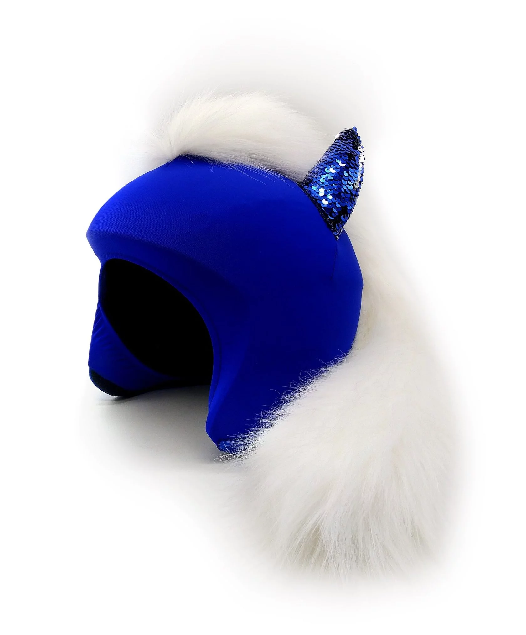 Нашлемник SHUHA Vogue синий с белым мехом
