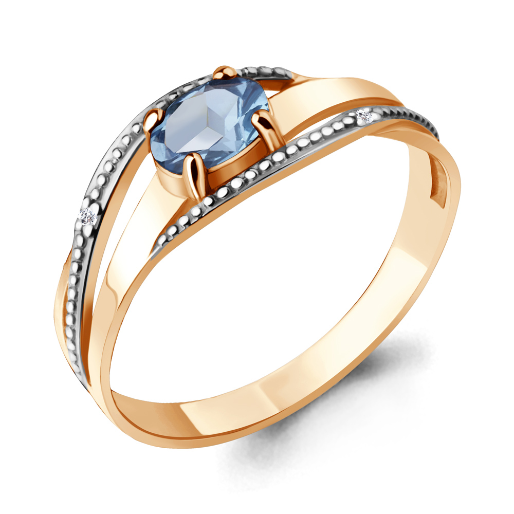 

Кольцо из серебра с топазом/фианитом р., Aquamarine 6522505, 6522505_925_з