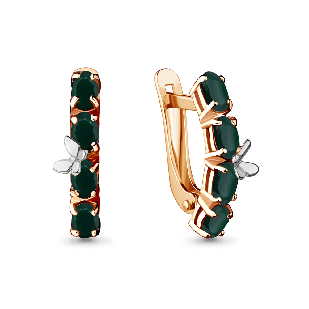 

Серьги из серебра с агатом Aquamarine 4471209, 4471209_925_з