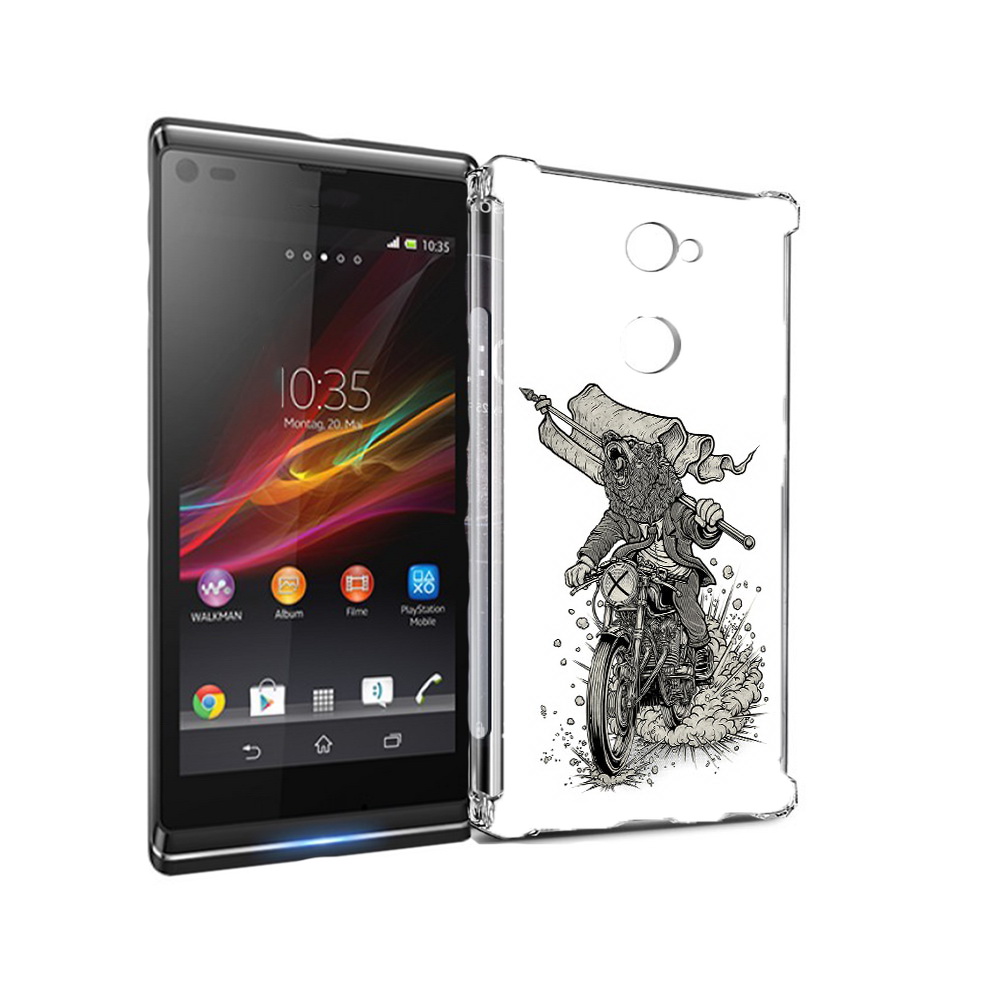 Чехол MyPads Tocco для Sony Xperia L2 медведь на мотоцикле (PT99662.233.467)