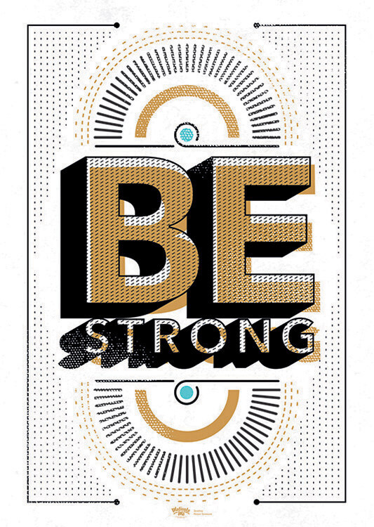 

Большой мотивационный постер на стену Be strong 60х90 см без рамы, MMBE