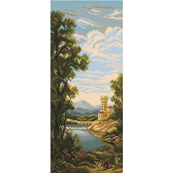 

Рисунок на ткани Пейзаж с замком