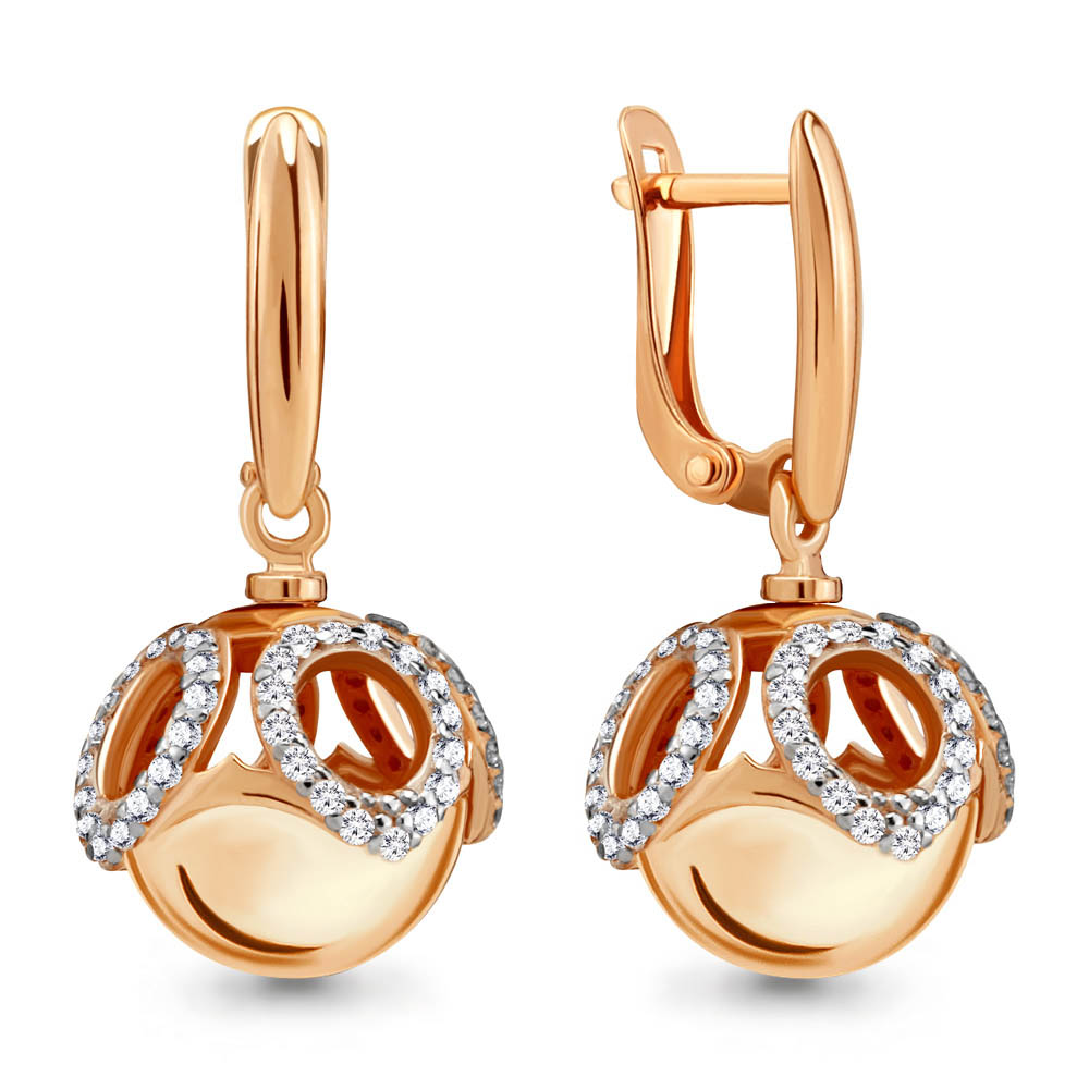 

Серьги подвески из серебра с фианитом Aquamarine 46496А, 46496А_925_з