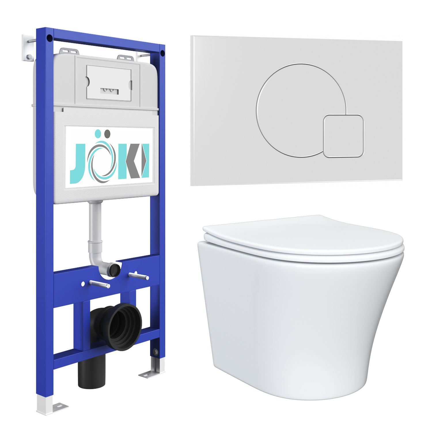 

Комплект JOKI: инсталляция JK01150+кнопка JK024540WM белый+унитаз Astra JK8021052 белый, Astra JKS802011024WM