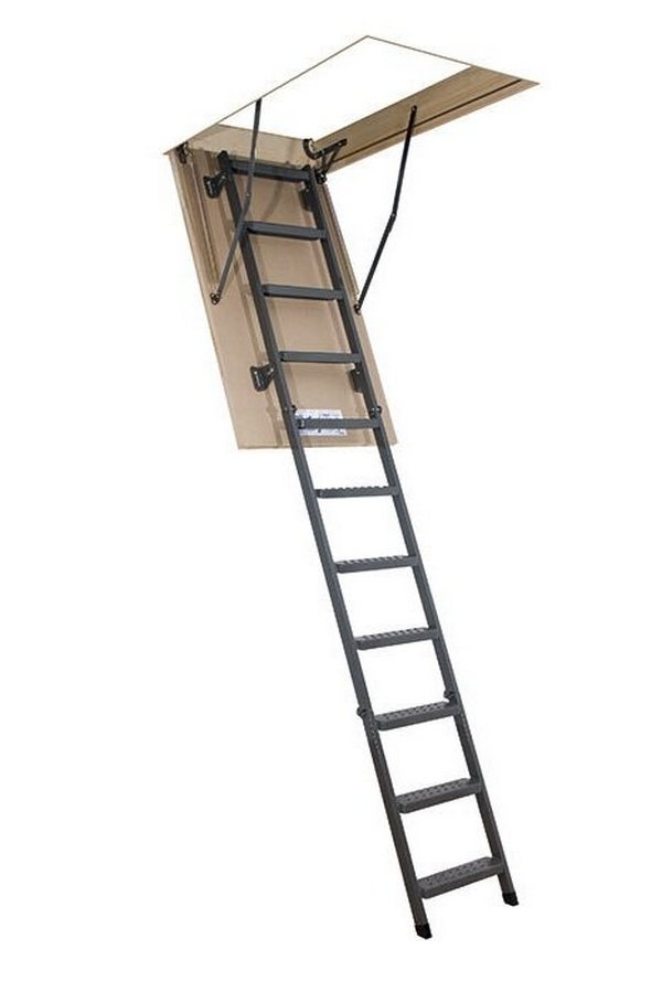фото Лестница чердачная складная металлическая lms 60х120см, высота 280 см fakro