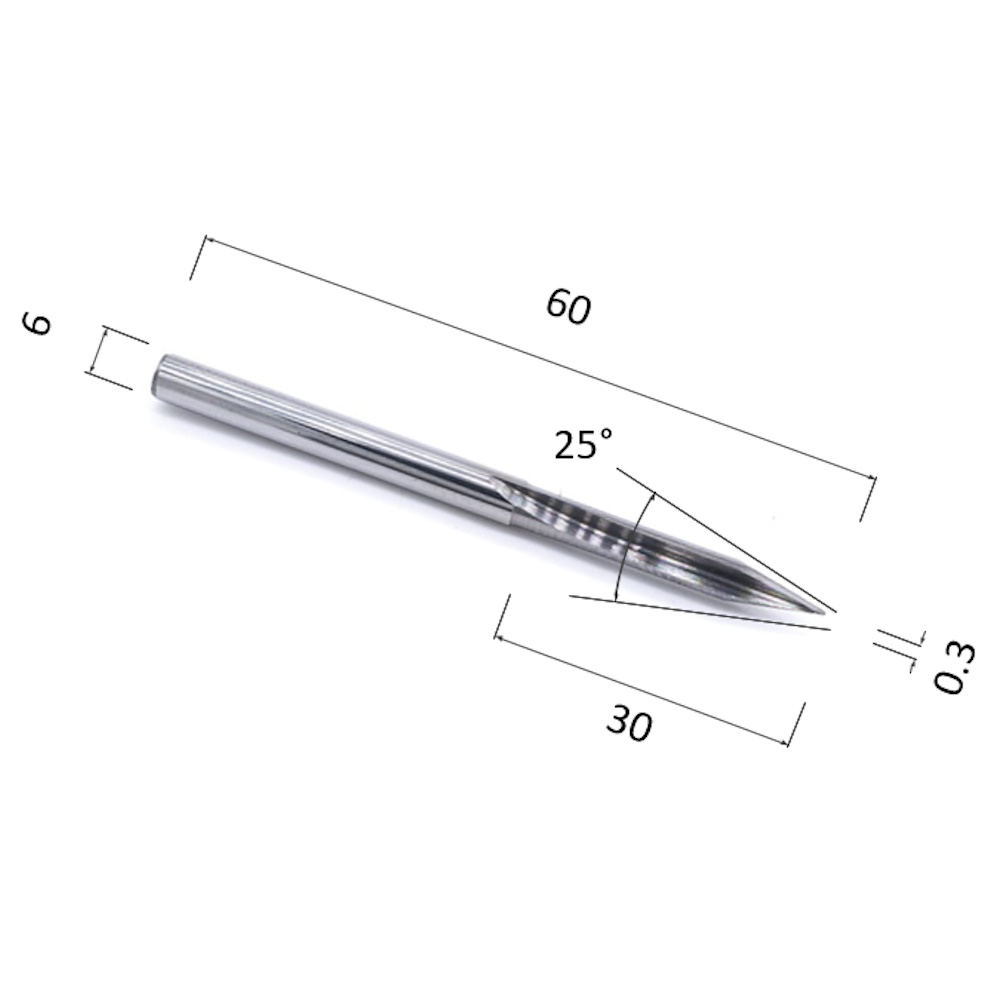 Фреза DJTOL A2ZJ6.250328 по дереву гравировальная коническая двухзаходная для станка ЧПУ