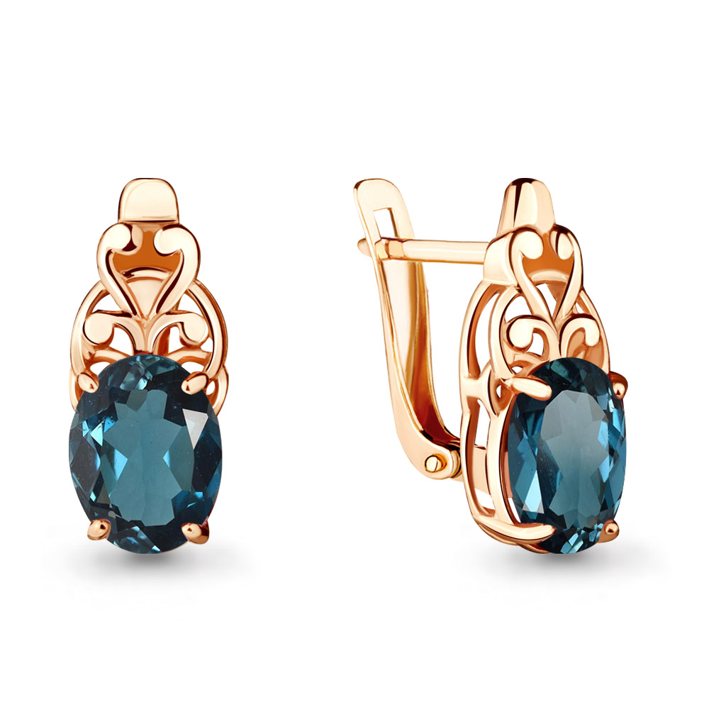 

Серьги из серебра с топазом Aquamarine 4476008, 4476008_925_з