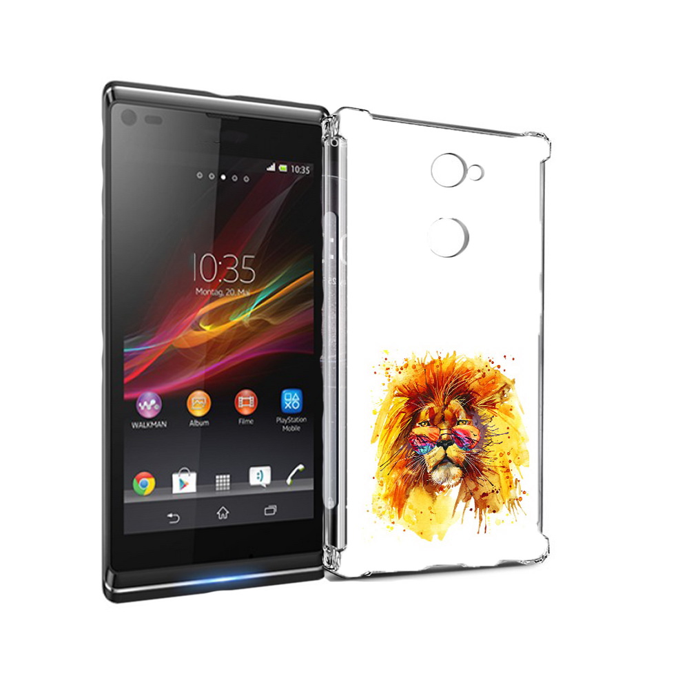 

Чехол MyPads Tocco для Sony Xperia L2 лев в очках (PT99662.233.436), Прозрачный, Tocco