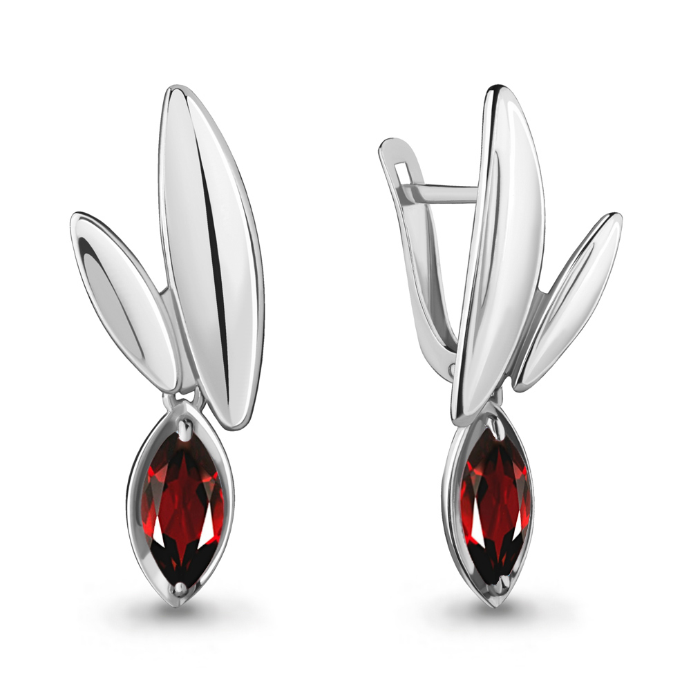 

Серьги из серебра с гранатом Aquamarine 4718303, 4718303_925_р