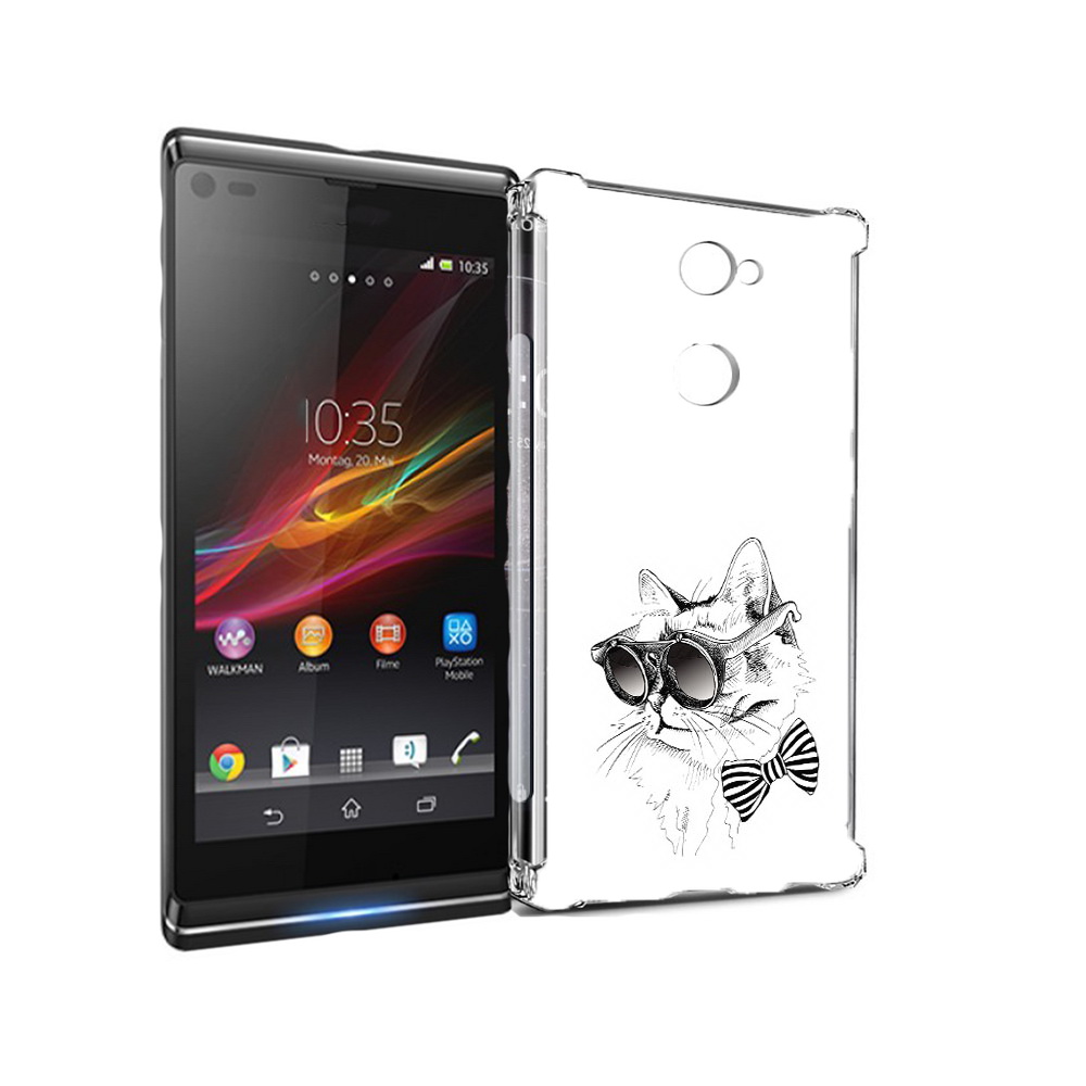 Чехол MyPads Tocco для Sony Xperia L2 крутая кошка в очках (PT99662.233.421)