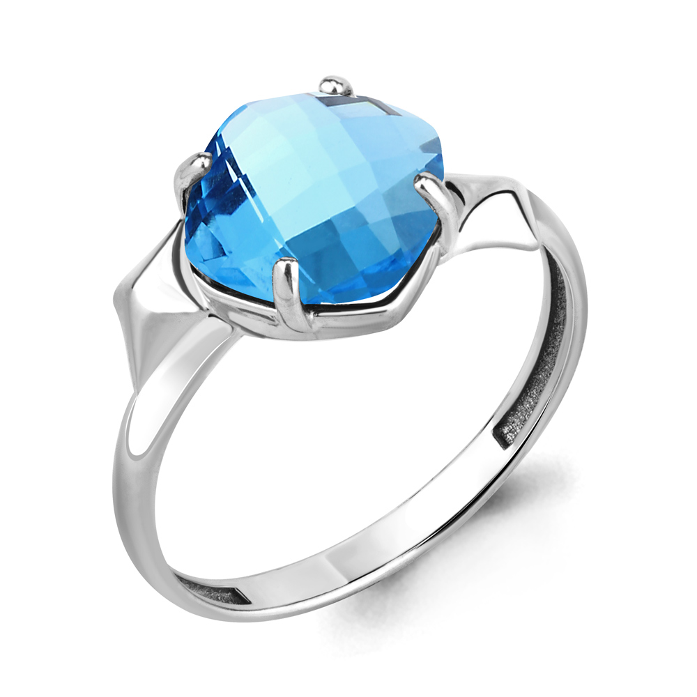 

Кольцо из серебра с топазом искусственным р., Aquamarine 6905992, 6905992_925_р