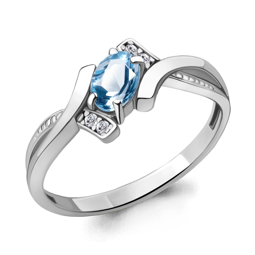 

Кольцо из серебра с топазом/фианитом р. Aquamarine 6920205А, 6920205А_925_р