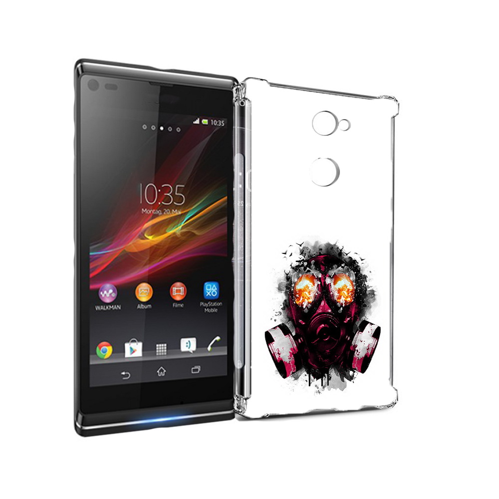 

Чехол MyPads Tocco для Sony Xperia L2 красный противогаз (PT99662.233.412), Прозрачный, Tocco