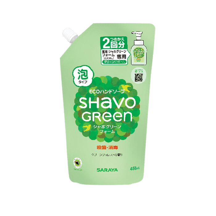 Жидкое пенящееся мыло для рук Shavo Green наполнитель 450 мл