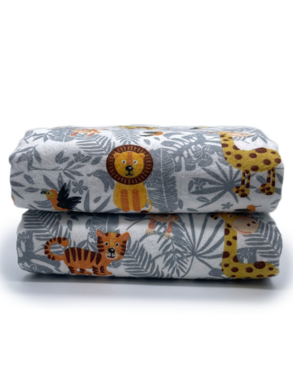 Пеленки TM Textile, мягкие из фланели набор из 2-х шт. 110-115, Африка серый; оранжевый