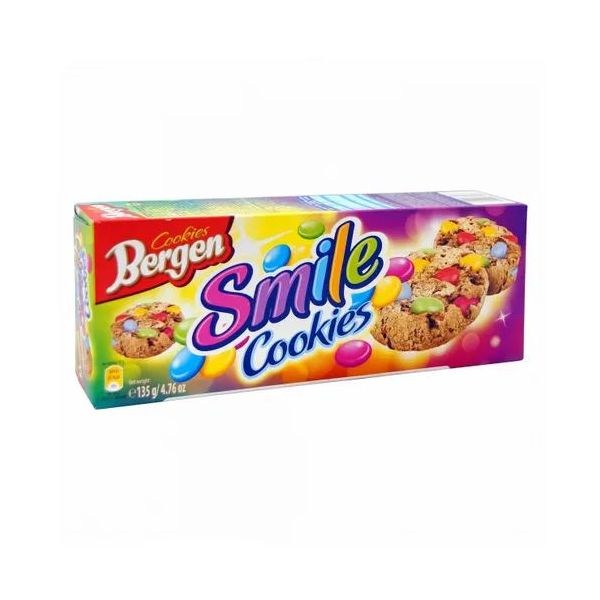 Печенье Bergen Smile Cookies с кусочками шоколада и шоколадным драже 135 г