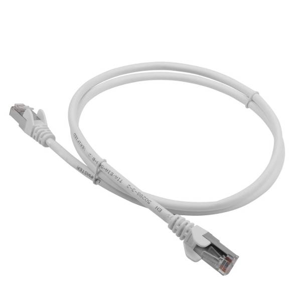 Патч-корд LANMASTER RJ45-RJ45, 4 пары, FTP, категория 5е, 1 м, белый. LSZH, LAN-PC45/S5E-1