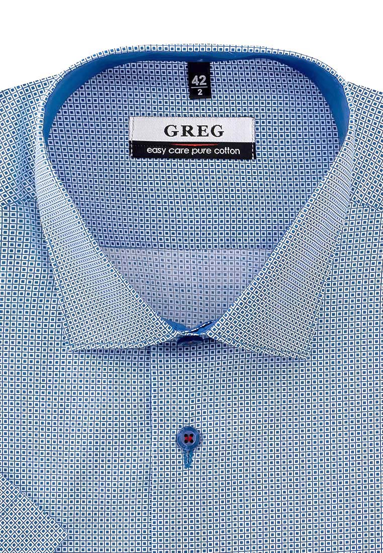 

Рубашка мужская Greg 01-00010120 синяя 39, Синий, 01-00010120