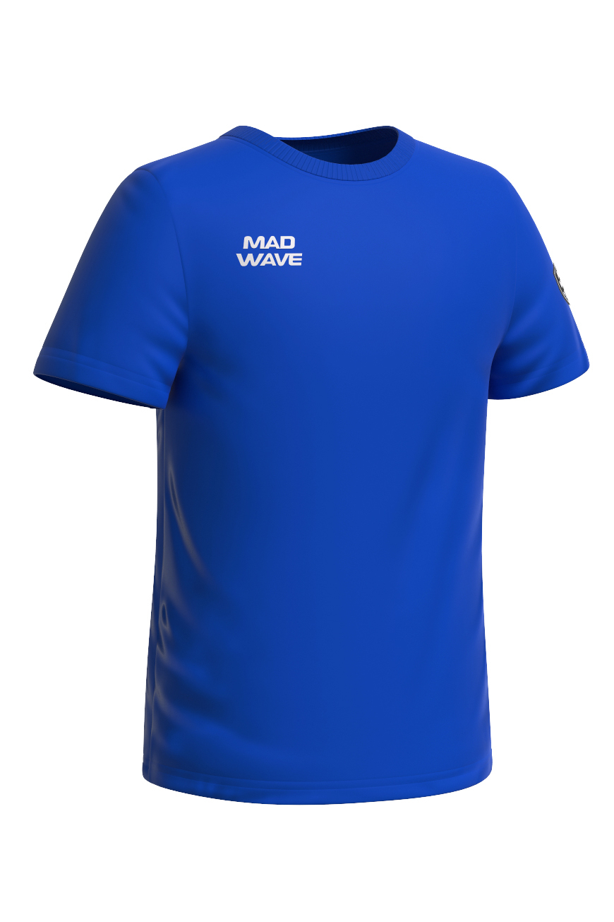 Футболка детская Mad Wave MW T-shirt Stretch Junior, синий, 146