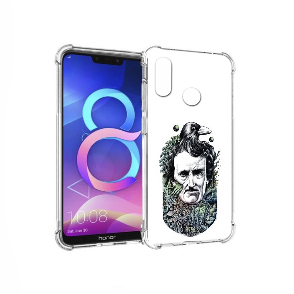 

Чехол MyPads Tocco для Honor 8C Эдгар Аллан с вороном (PT121522.29.203), Прозрачный, Tocco