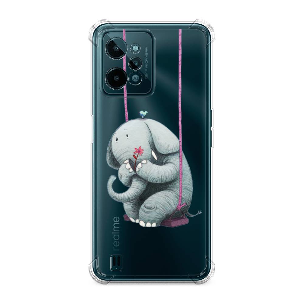 

Чехол Awog на Oppo Realme C15 "Грустный слоник", Розовый, 259351-1