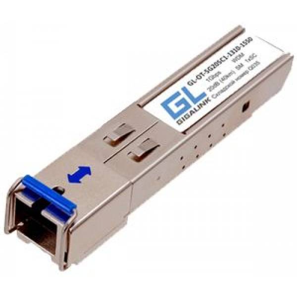 

Модуль SFP GIGALINK WDM, 1Гбит/c, одно волокно SM, SC GL-OT-SG20SC1-1550-1310