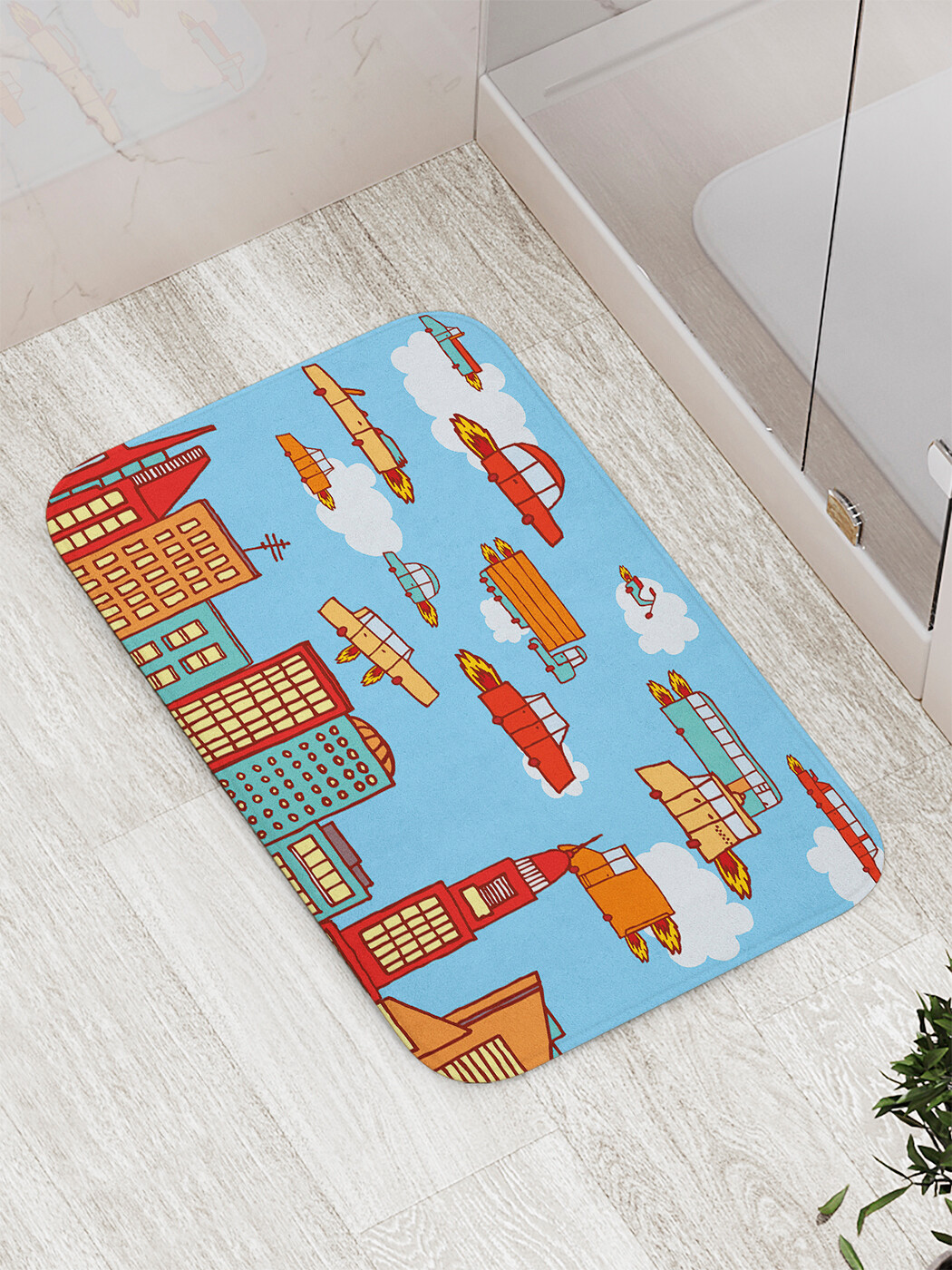 

Коврик противоскользящий JoyArty "Будущее наступило" для ванной, сауны, бассейна, 77х52 см, Будущее наступило